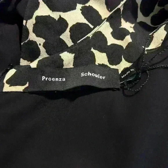 Proenza Schouler Textured Crepe Painted Dot Cinched Cut Out Dress - Picture 14 of 16